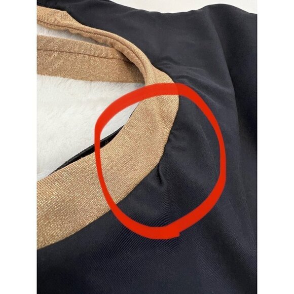 NWT Vitamin A Size S Stardust Layered One Piece Swimsuit Black Gold MSRP $190 - Picture 4 of 15